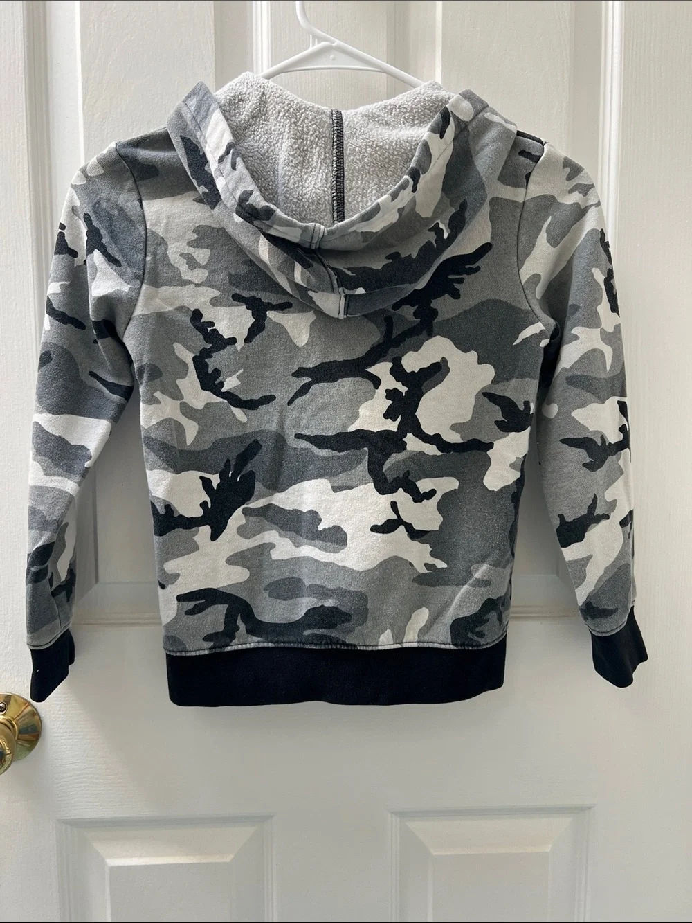 Nike Kids' Gray Camo Zip Hoodie with Red Jumpman
